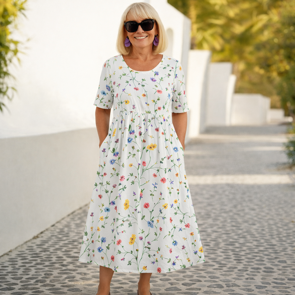 Robin | Blomster Midi Kjole
