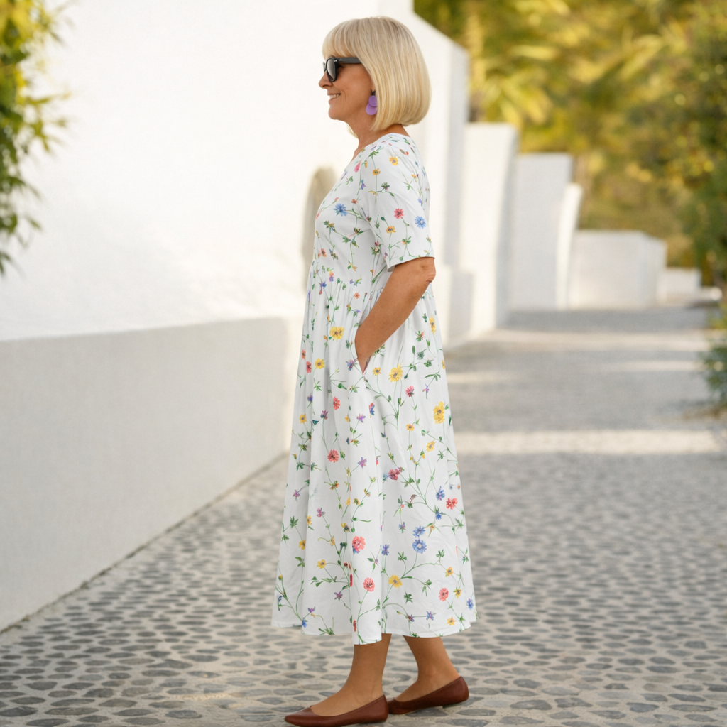 Robin | Blomster Midi Kjole